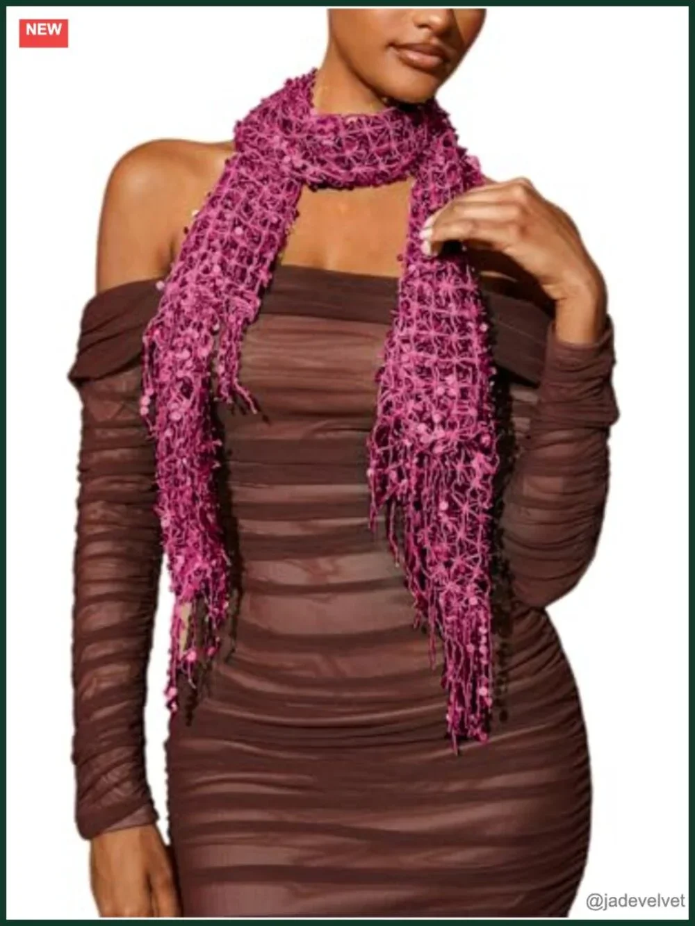 Sequin Beaded Sparkly Headscarf Belly Dance Hip Scarf Glitter Neck Scarves
